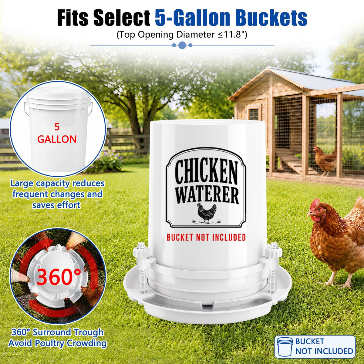 Chicken Waterer for 5 Gallon Bucket T8848