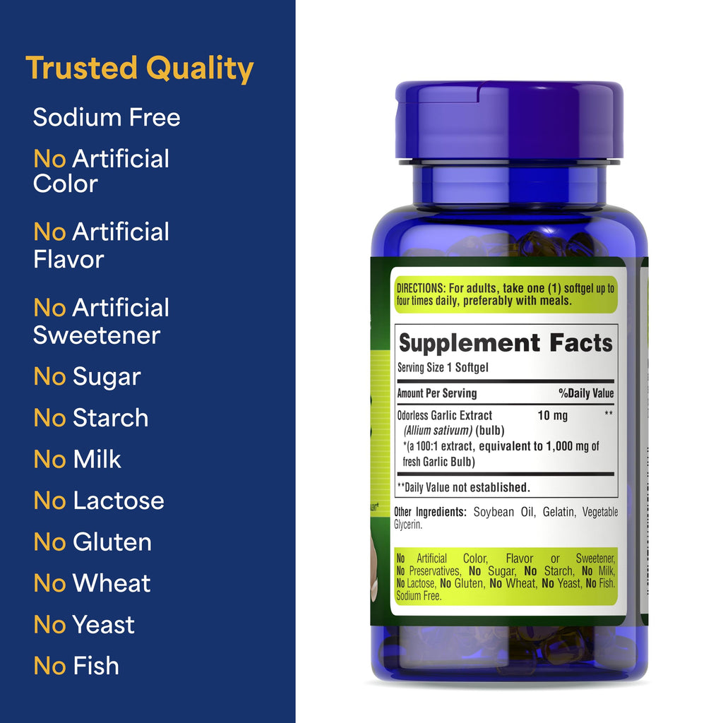 Odorless Garlic 10mg 250 Softgels X933240