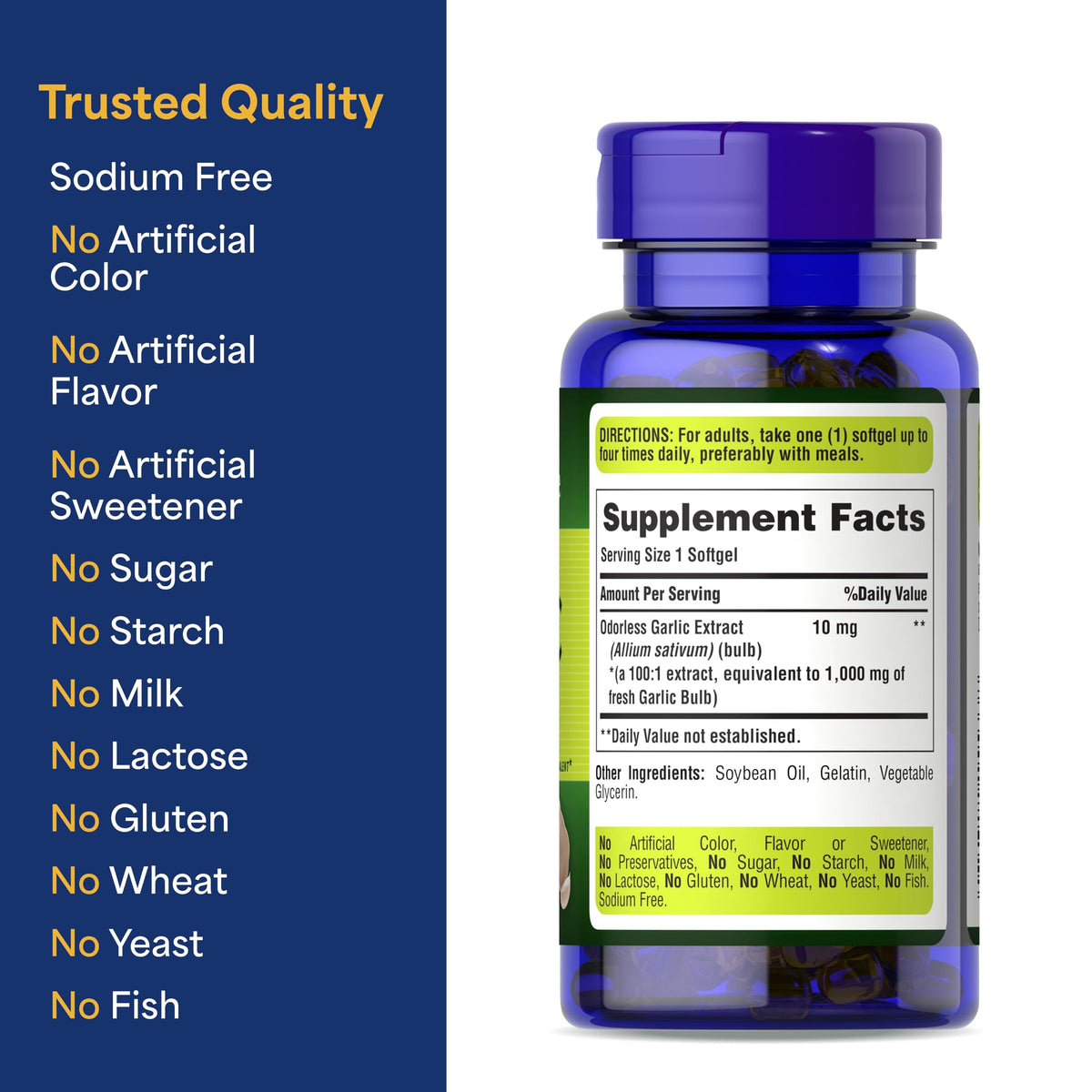 Odorless Garlic 10mg 250 Softgels X933240