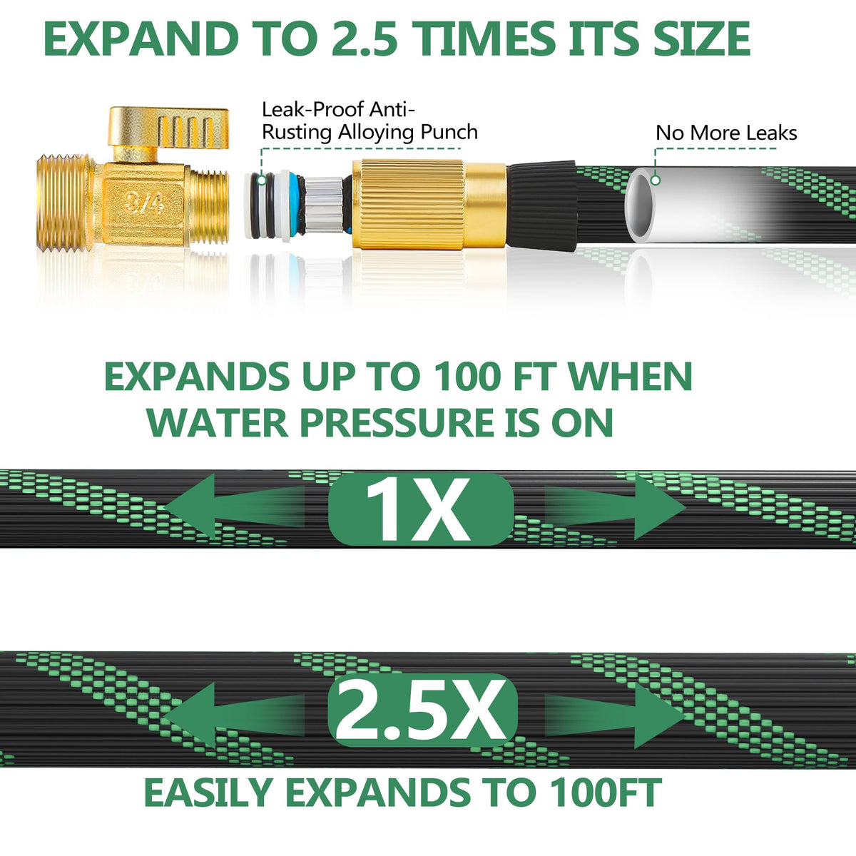 100FT Garden Hose with 10-Pattern Nozzle U439899