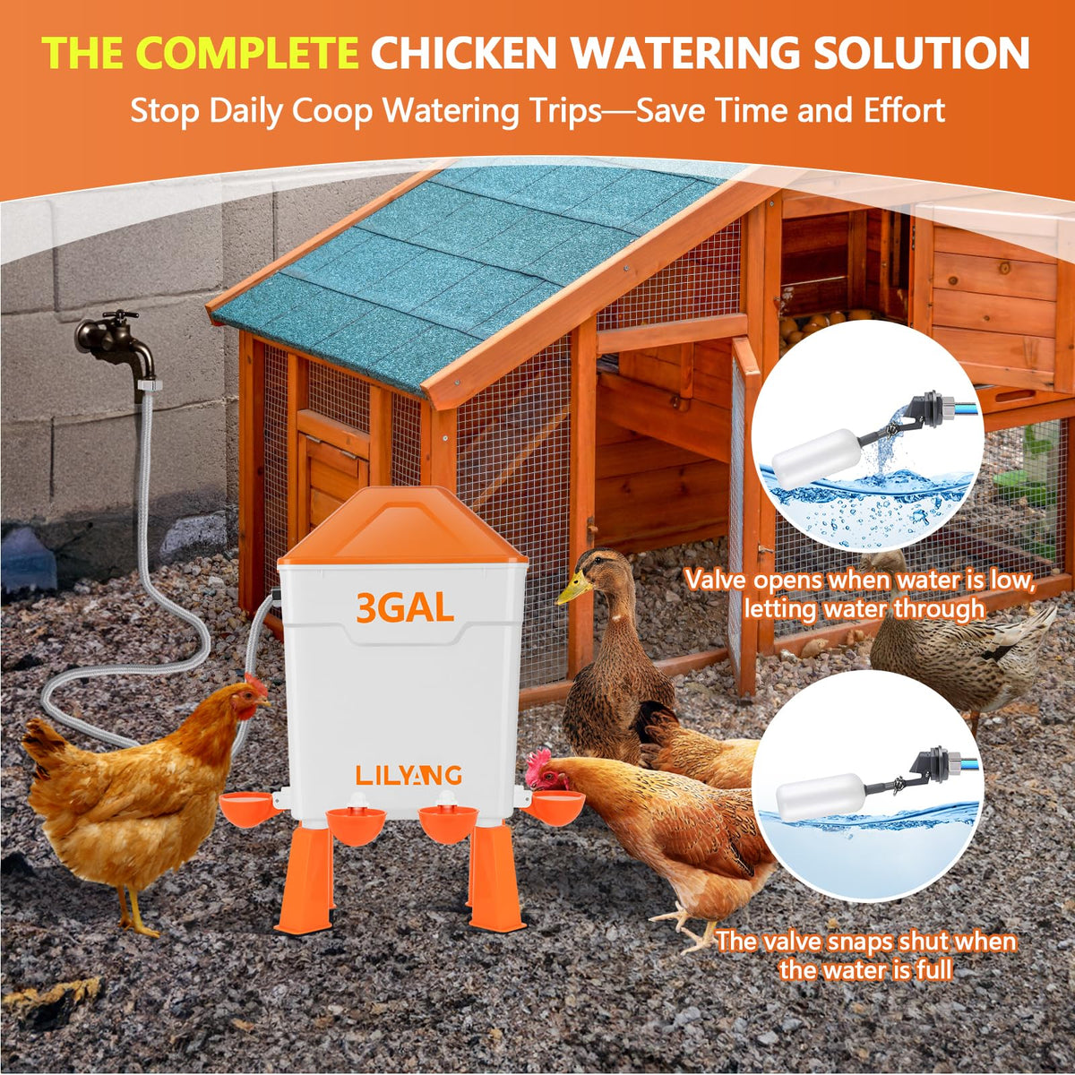 Automatic Chicken Waterer 3 Gallon O8447