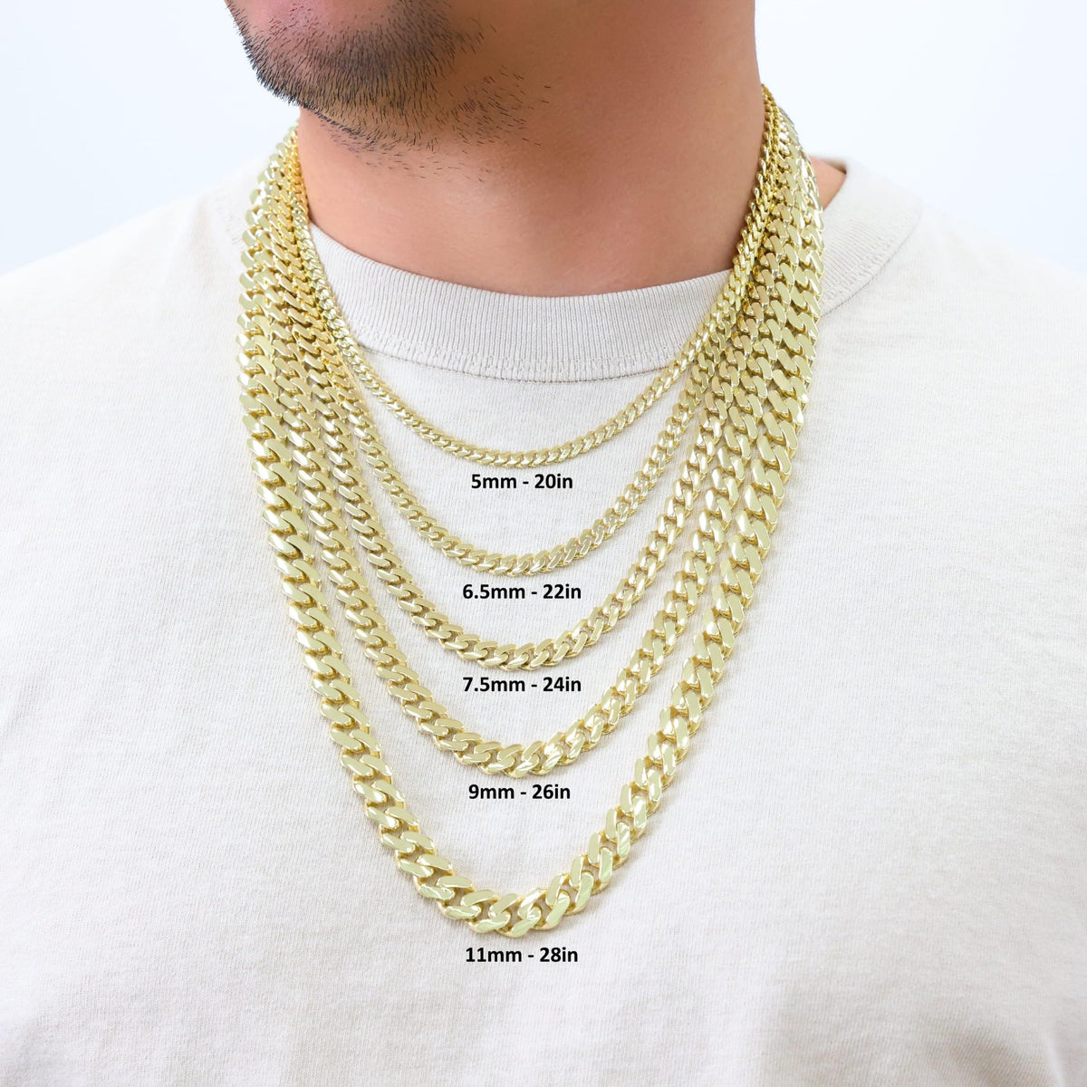 14k Yellow Gold Cuban Link Chain Necklace J272