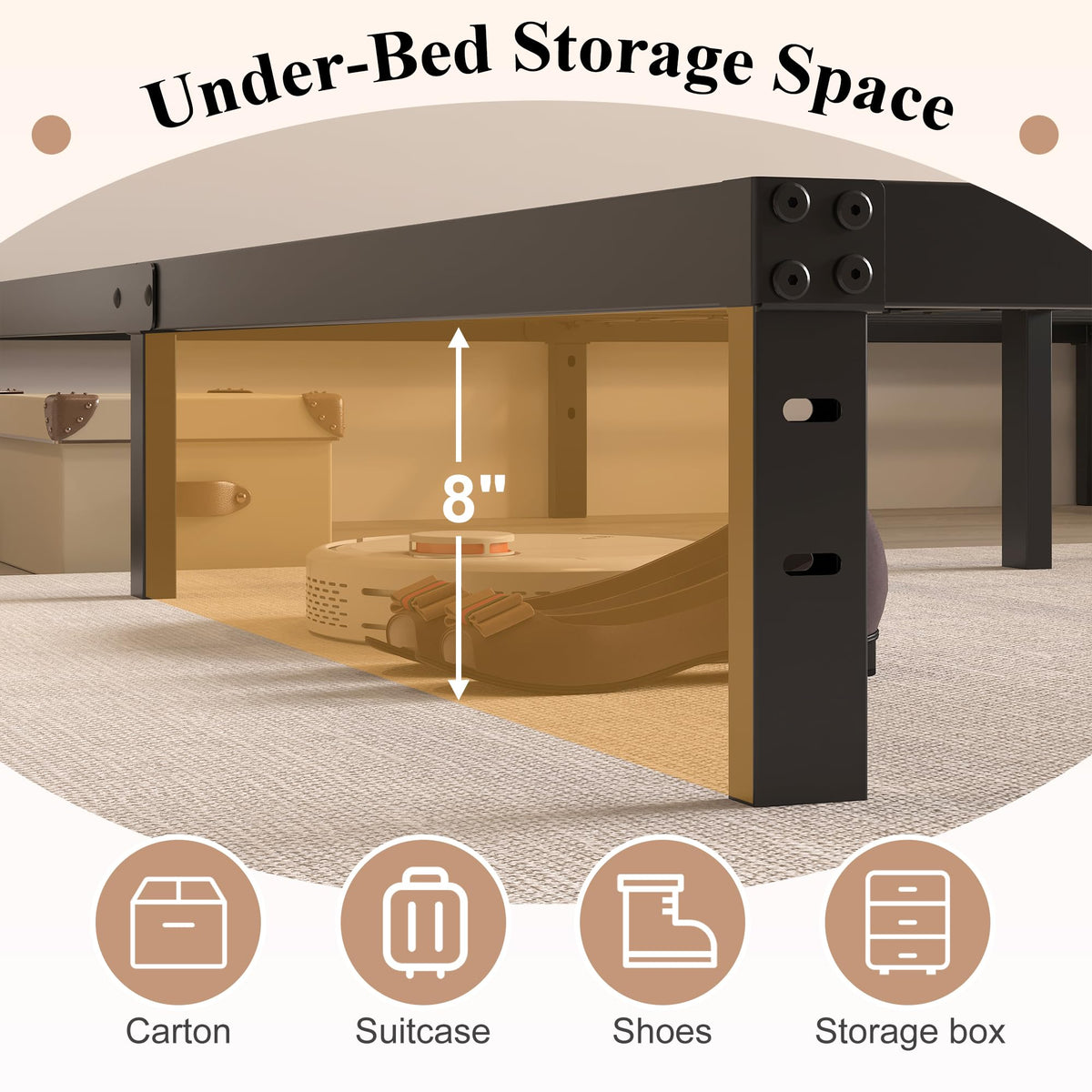 Queen Size Bed Frame No Box Spring Needed N809