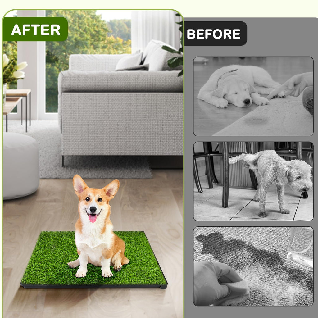 23''X17'' Artificial Turf Dog Grass Pad with Tray J804720