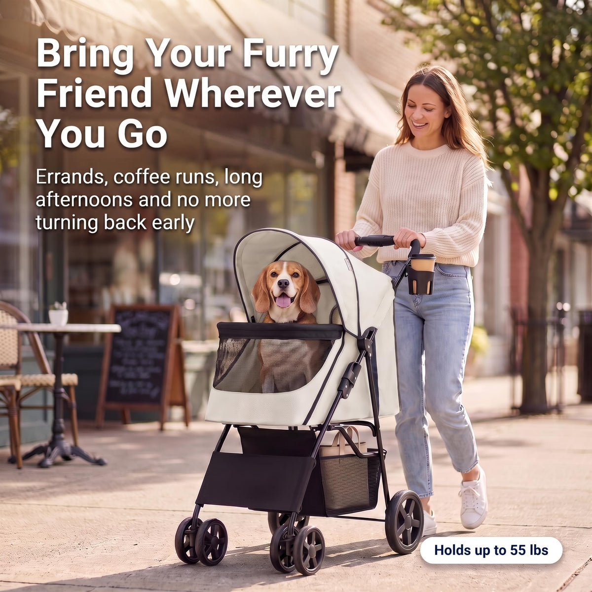 Foldable 4-Wheel Pet Stroller Q35219