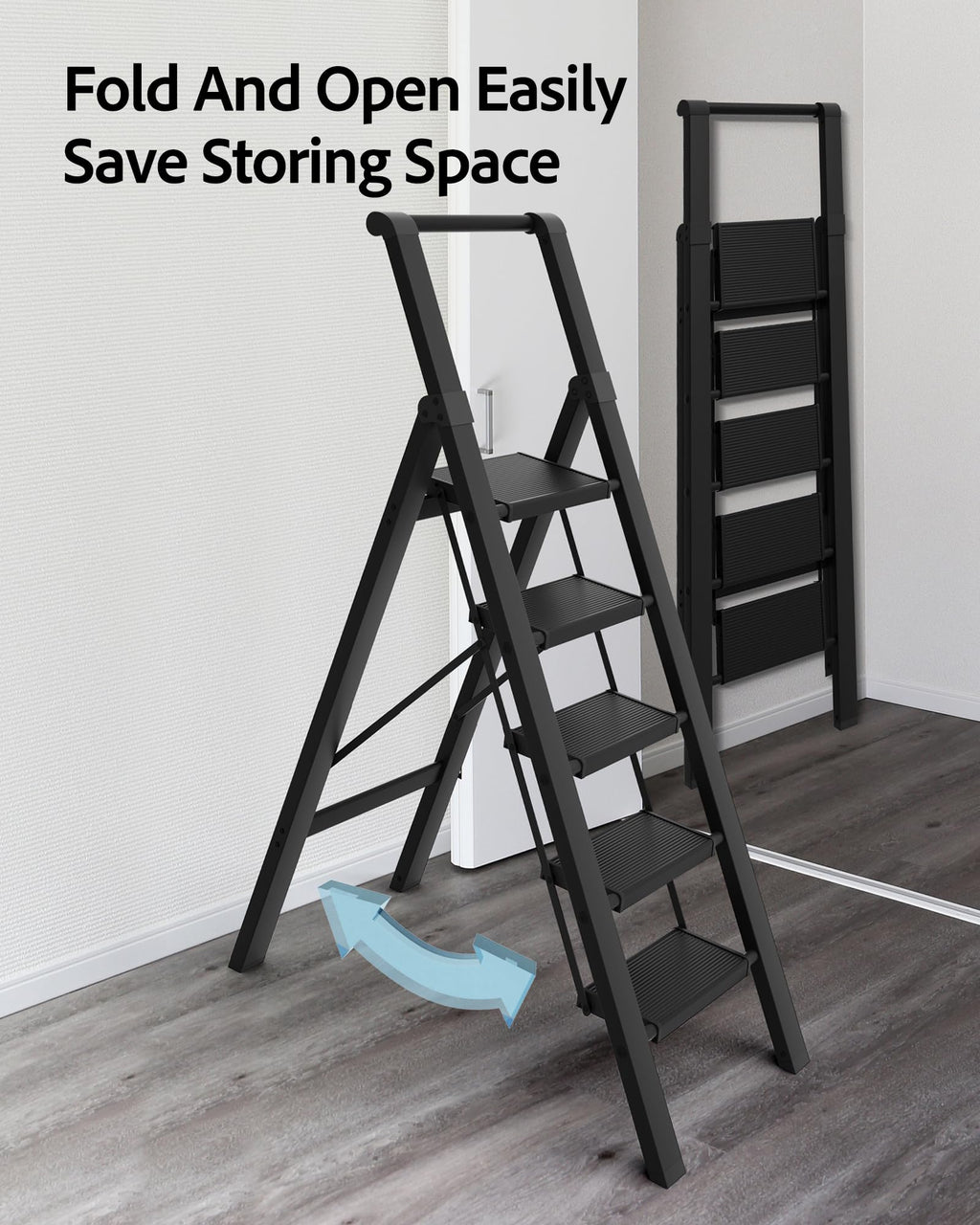 5 Step Aluminum Folding Ladder K8077