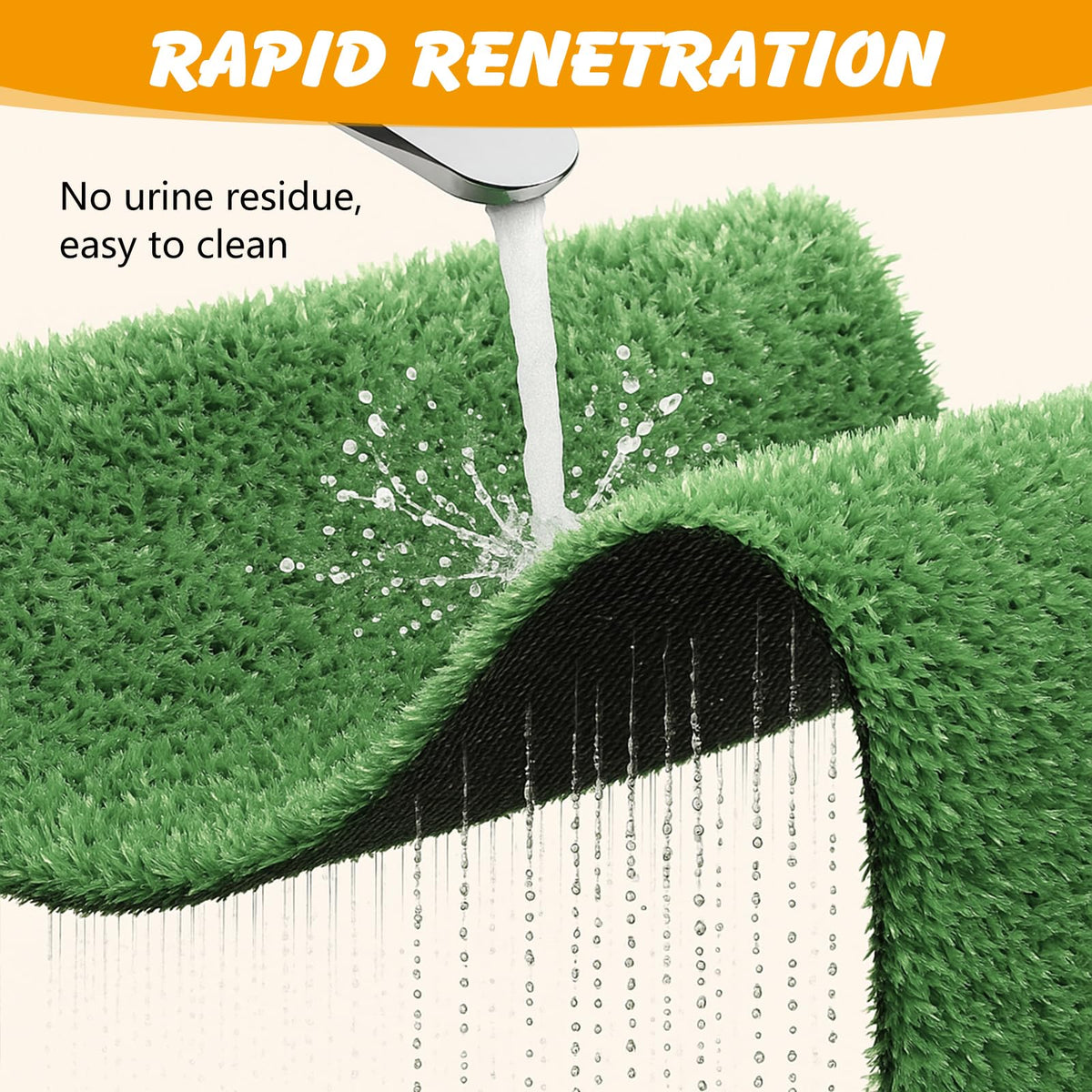 Dog Grass Pad with Tray, 35 x 23 in, 2 Replacement Turf Pads A50884