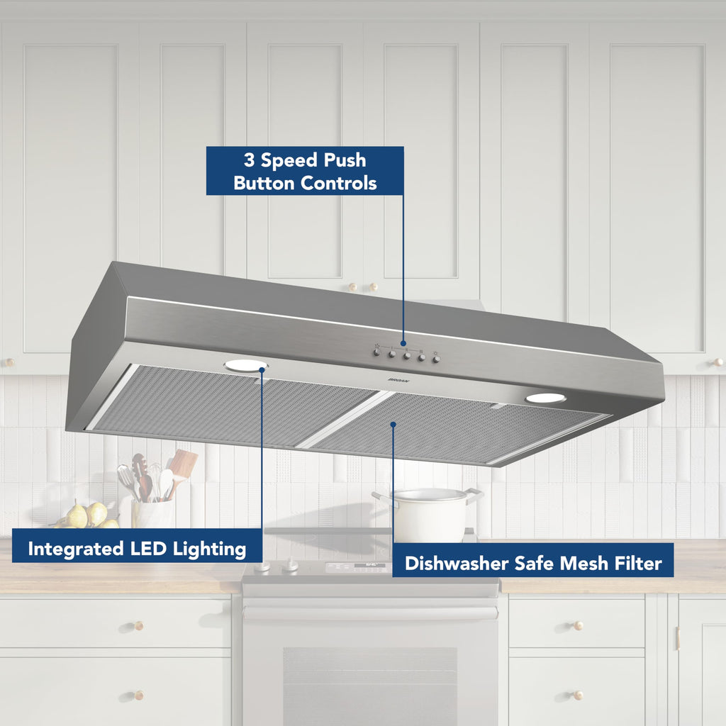 30-Inch Stainless Steel Under-Cabinet Range Hood J50930