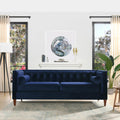 Navy Blue Velvet Tufted Sofa H2254