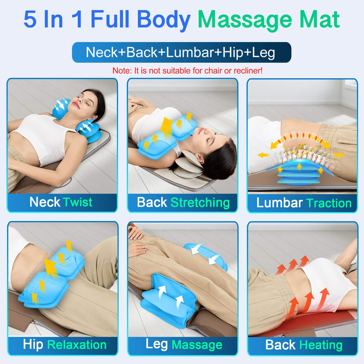 Full Body Massage Mat with Heat J865