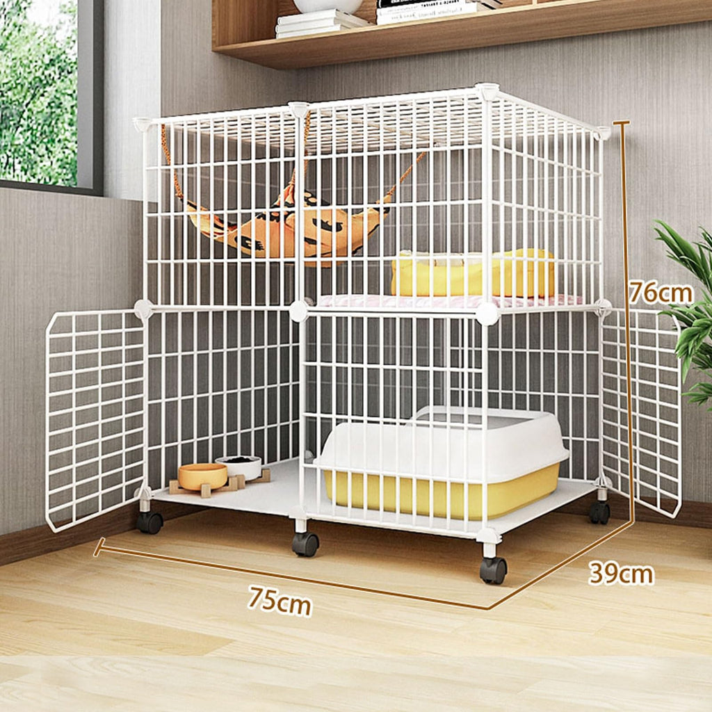 Large Indoor Detachable Metal Cat Cage with Cat Bed Q428