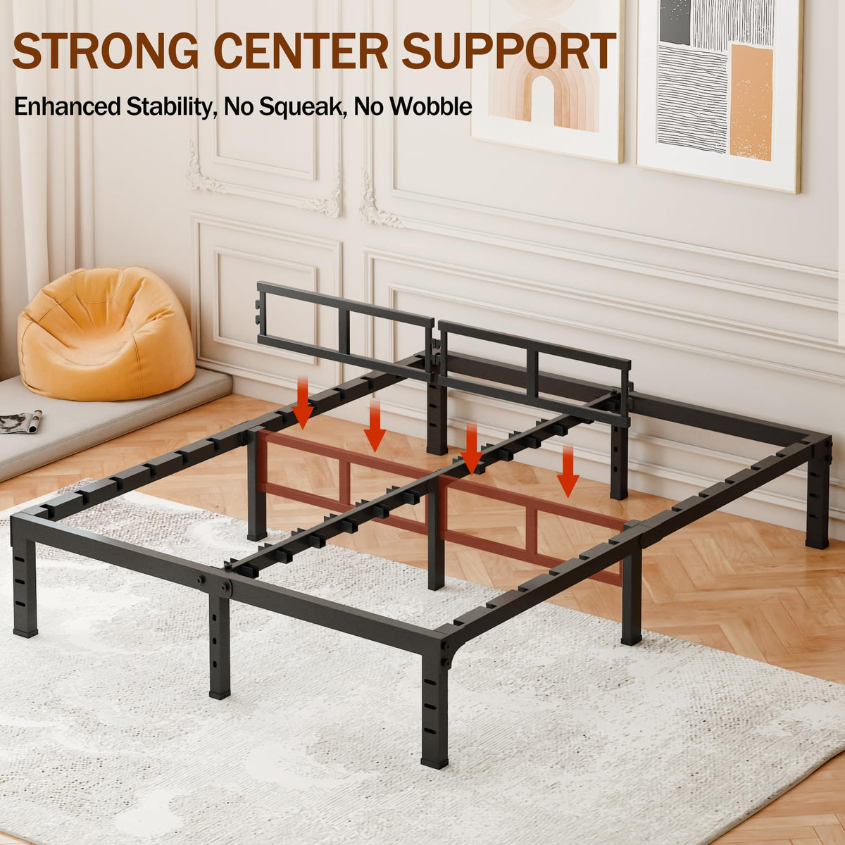 16 Inch Heavy Duty Metal Platform Bed Frame Full Size P136