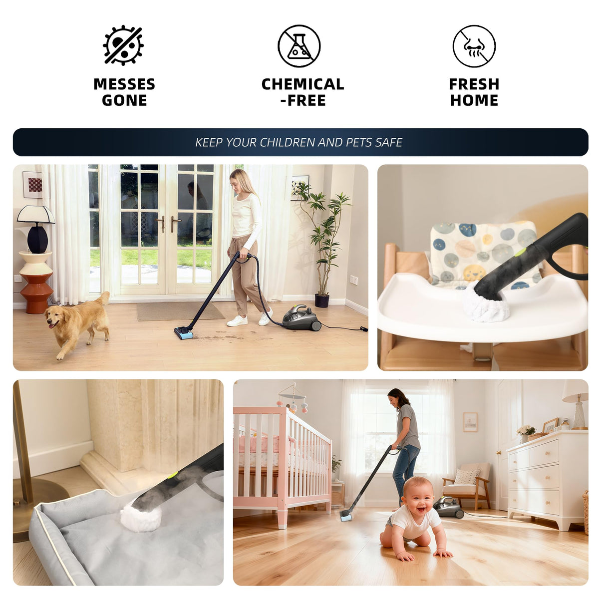 1500W High Pressure Steam Cleaner with 22 Accessories S24142