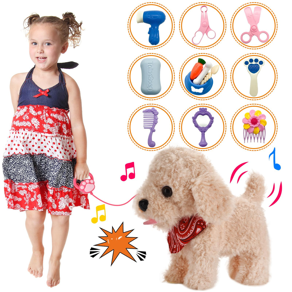 Interactive Walking Plush Puppy Toy S41956