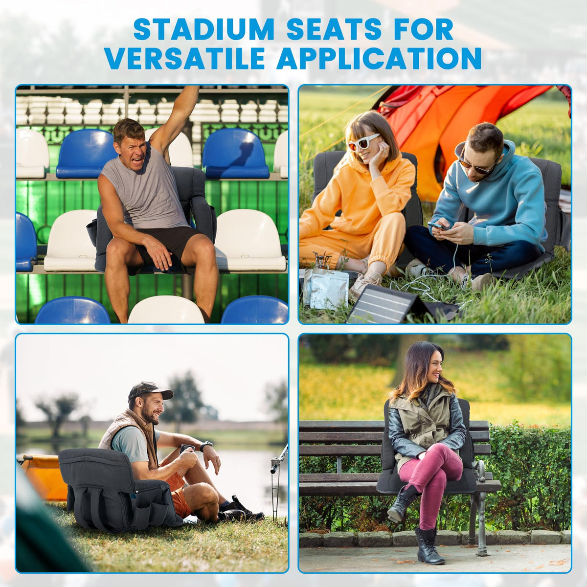 4.7" Extra Thick Stadium Seats for Bleachers with Back Support Z54914