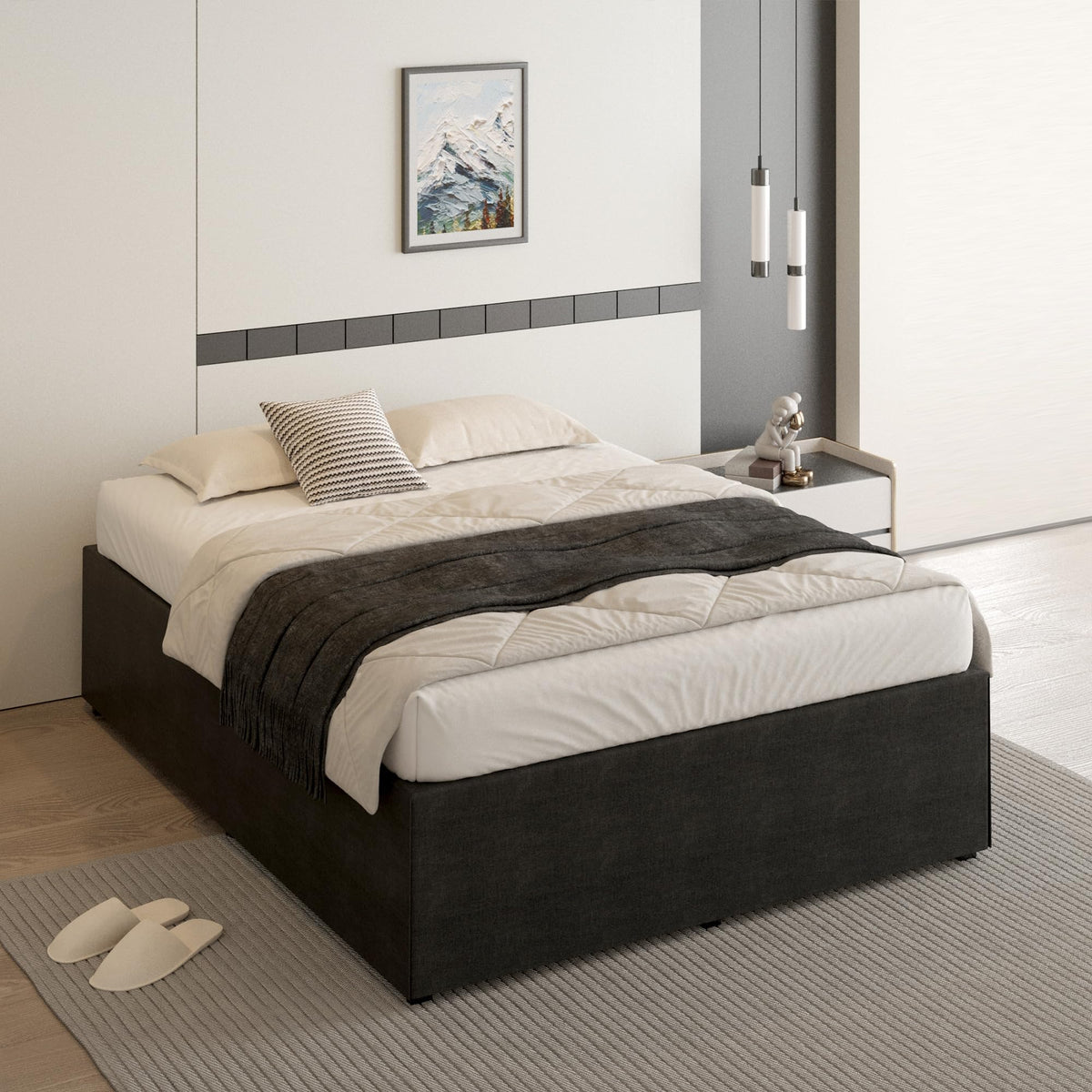 18 Inch Queen Size Metal Bed Frame C361644