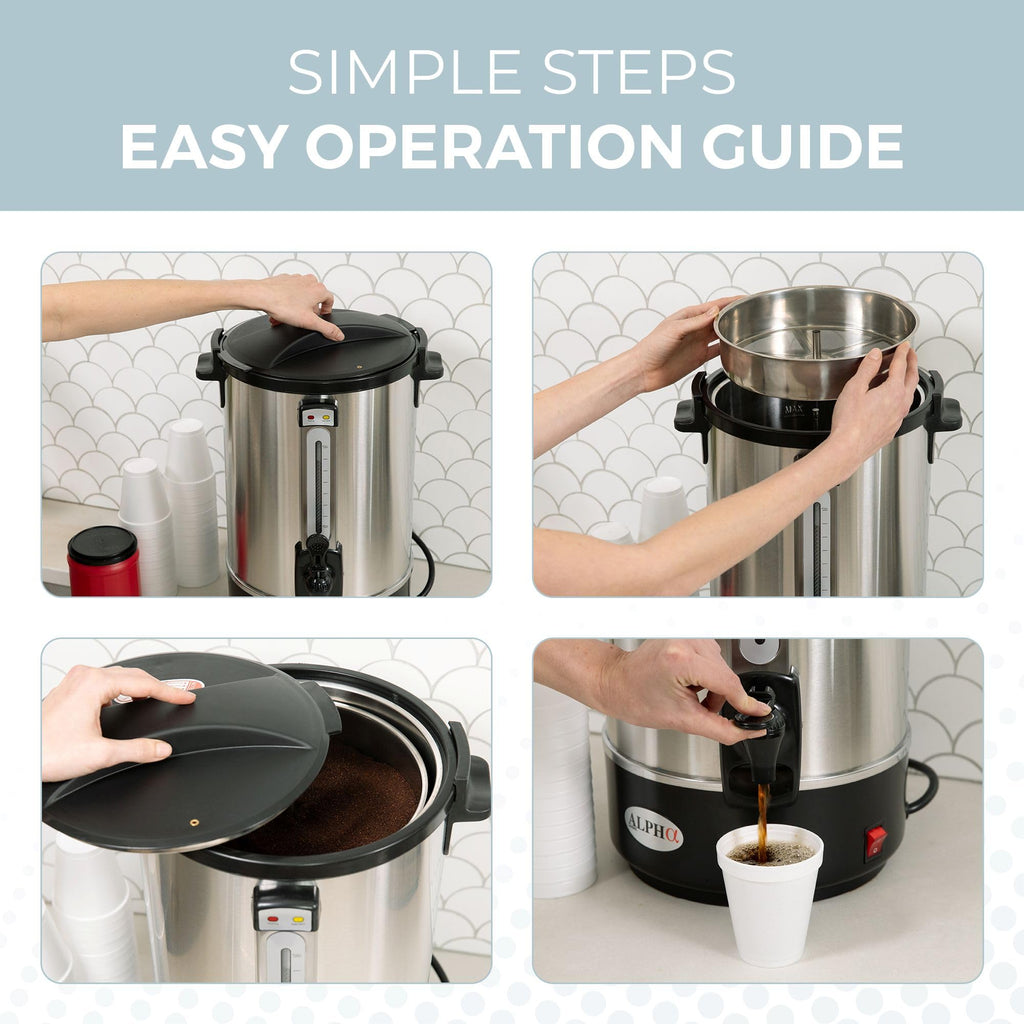 100 Cups Stainless Steel Electric Coffee Urn O10074