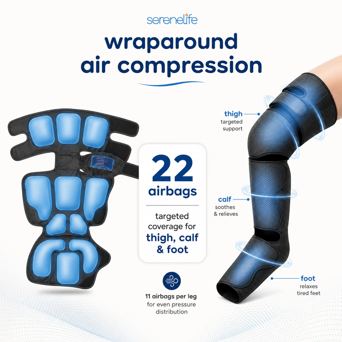 Air Compression Leg Massager with Heat and Compression G35214