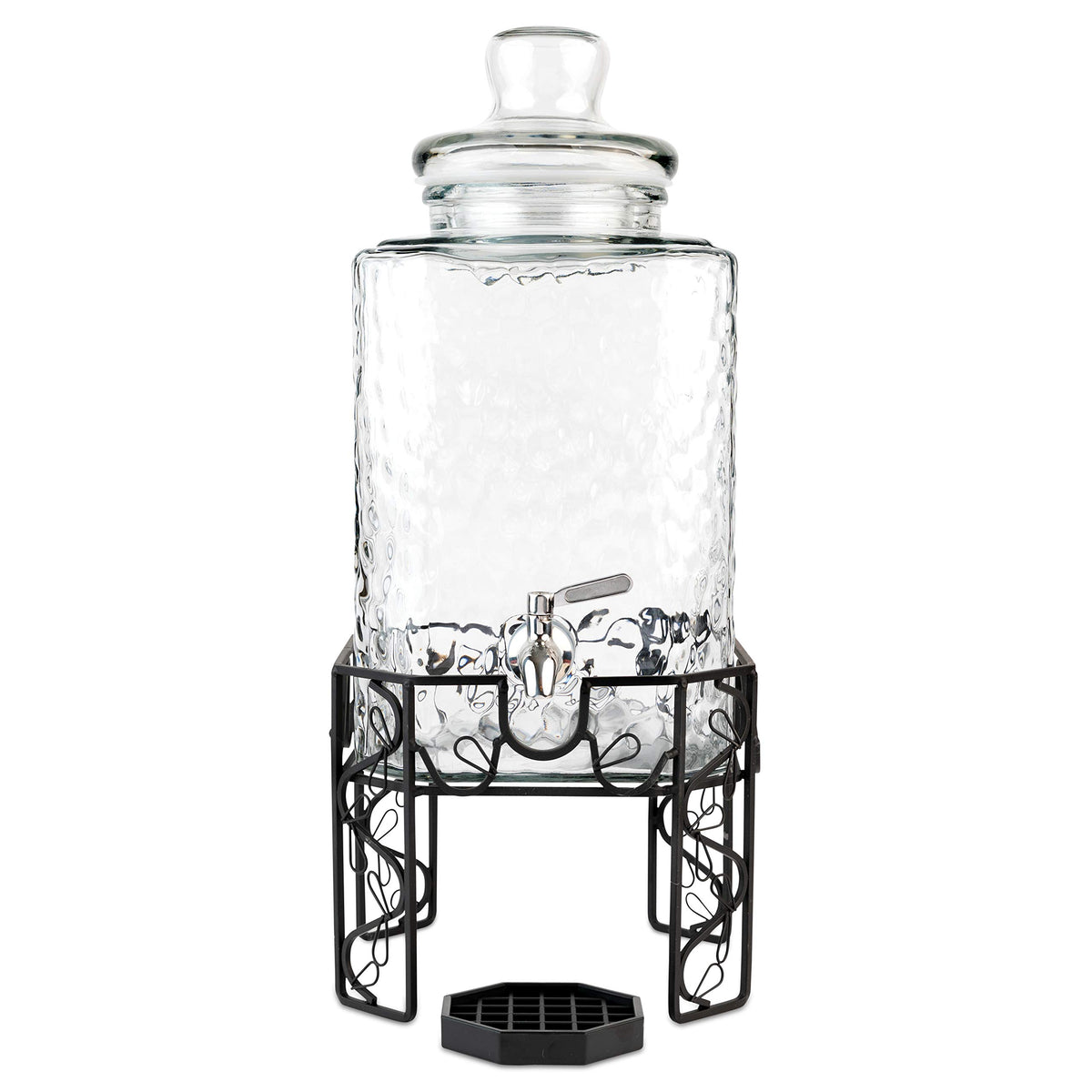 2.5 Gallon Glass Beverage Dispenser with Stainless Steel Spigot P4150