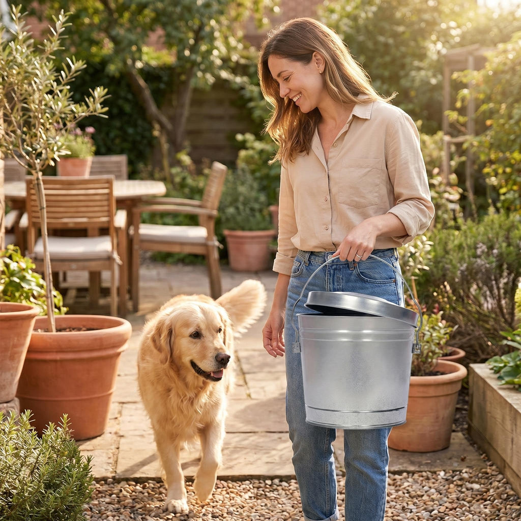 6 Gallon Galvanized Steel Locking Lid Storage Can R221863