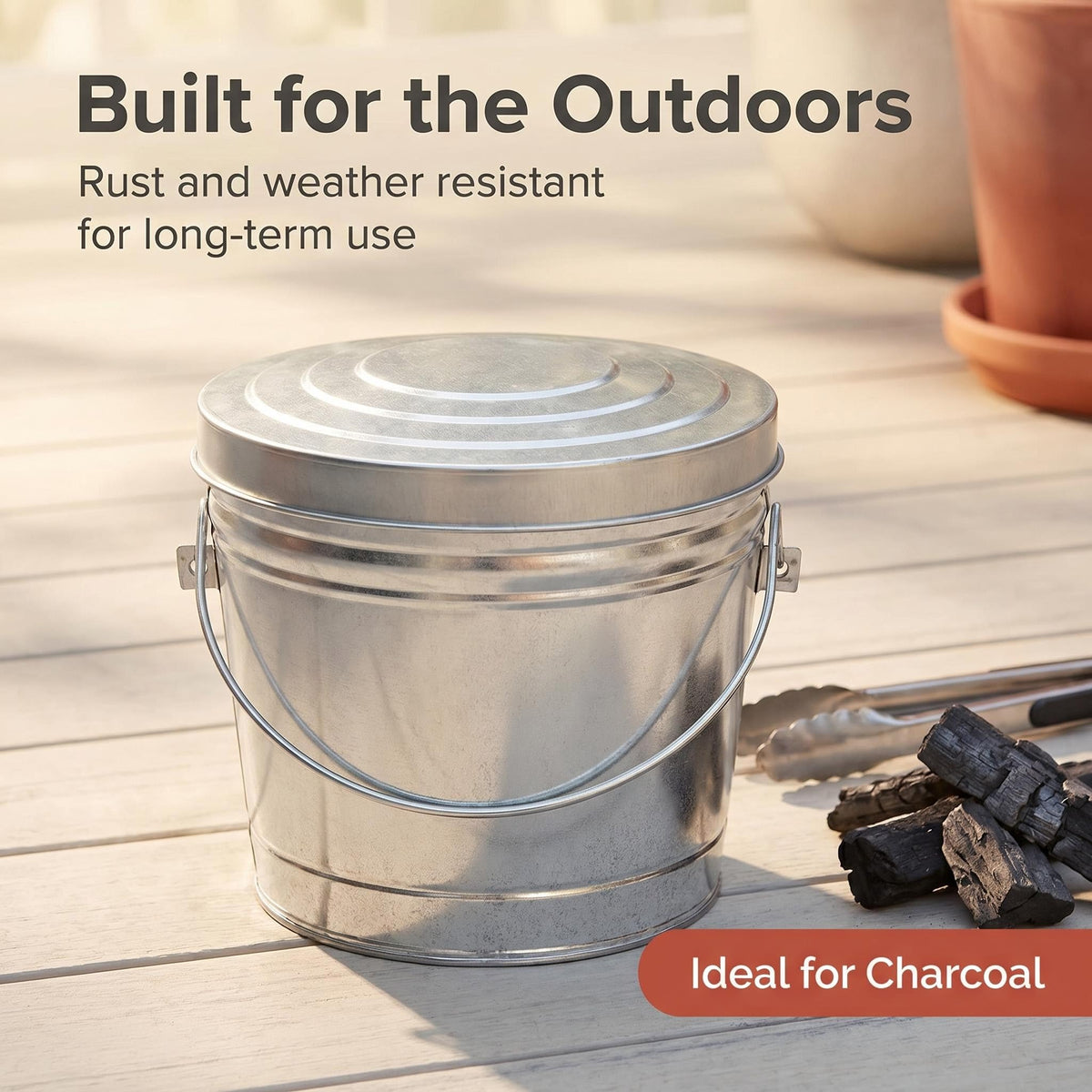 6 Gallon Galvanized Steel Locking Lid Storage Can R221863