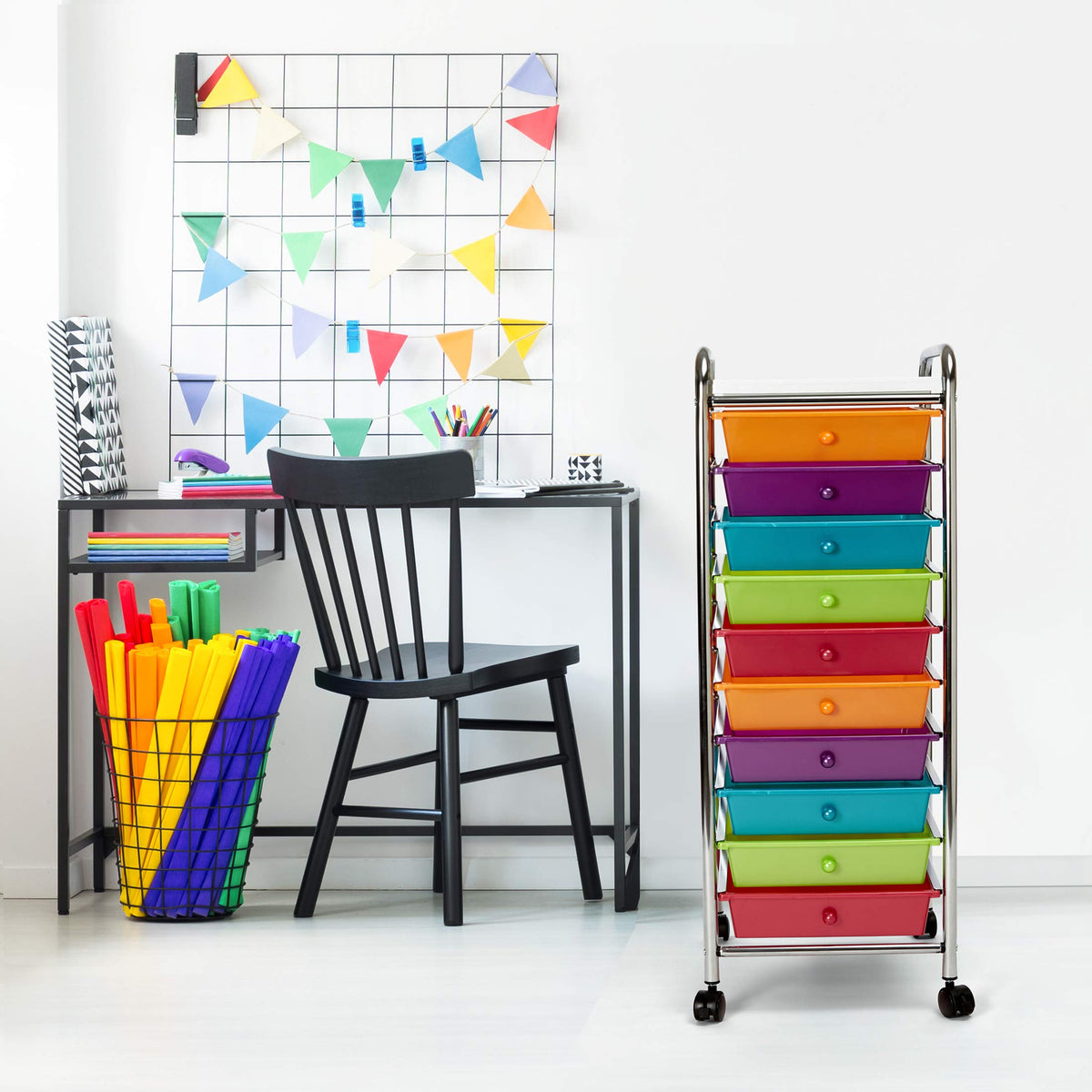 10 Drawer Rolling Storage Cart M390