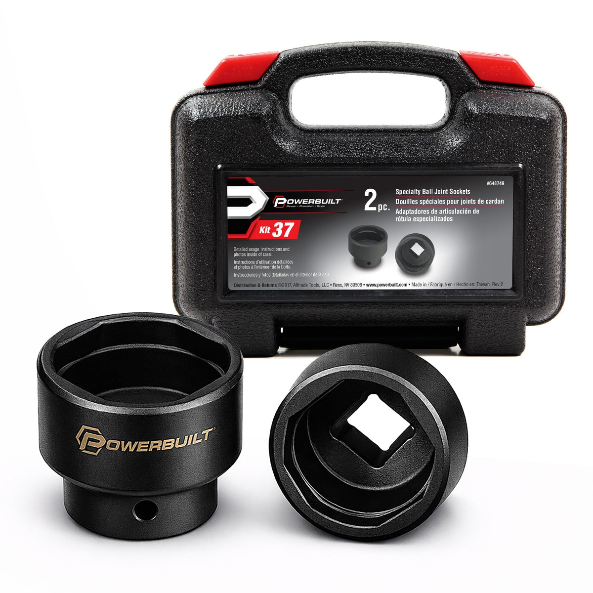 2 Piece Ball Joint Socket Set, 3/4" Drive with Storage Case C409