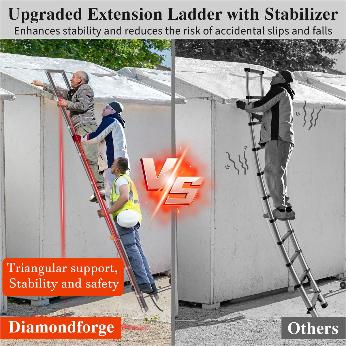 8.5 FT 330 Lbs Aluminum Telescoping Ladder B666118