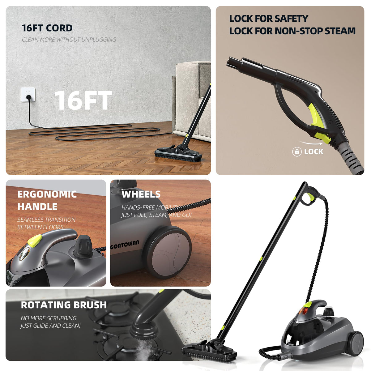 1500W High Pressure Steam Cleaner with 22 Accessories S24142