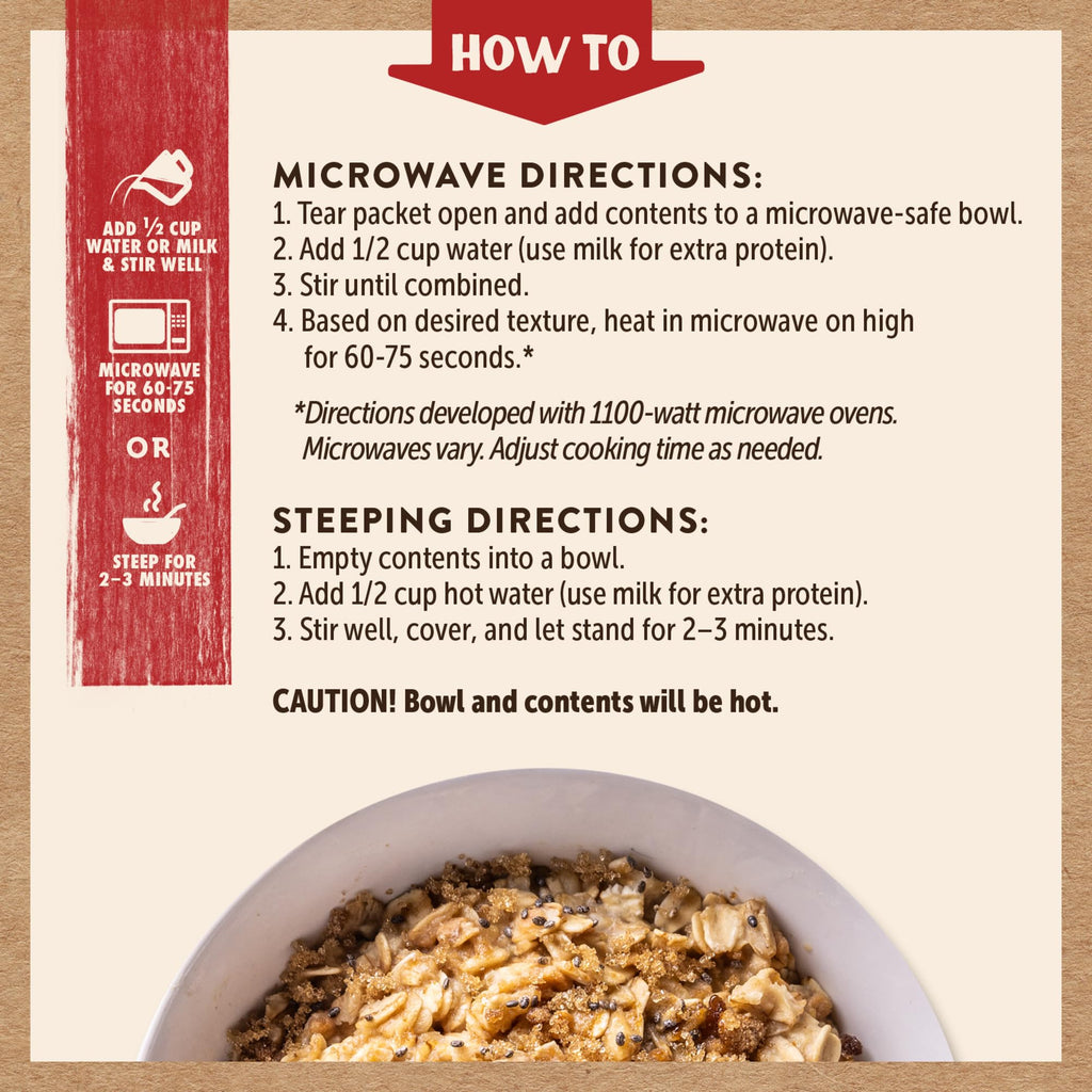 Instant Oatmeal, Maple Brown Sugar, High Protein, 6pk Y440