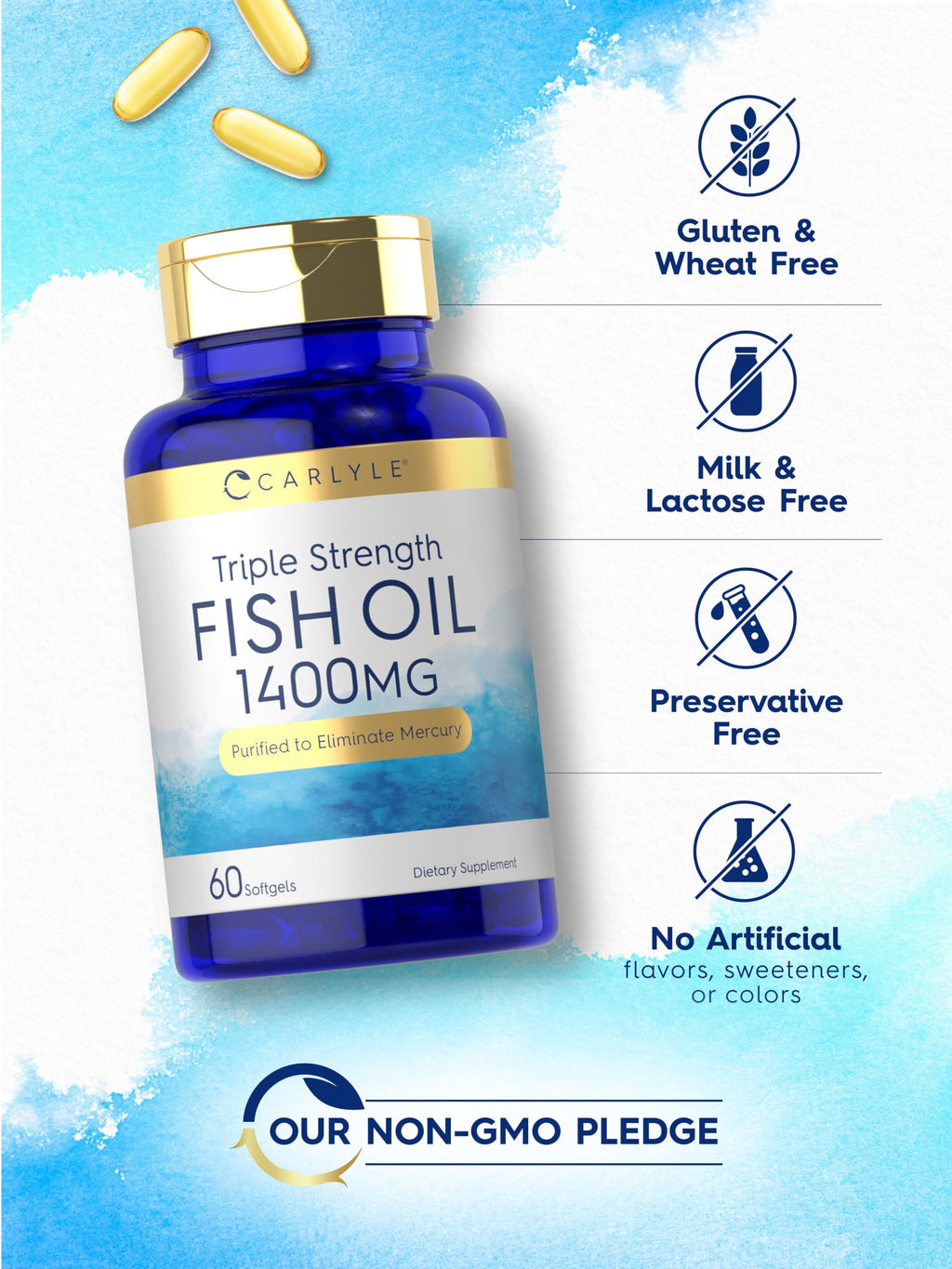 Omega 3 Fish Oil 1400 mg 60 Softgels T22944