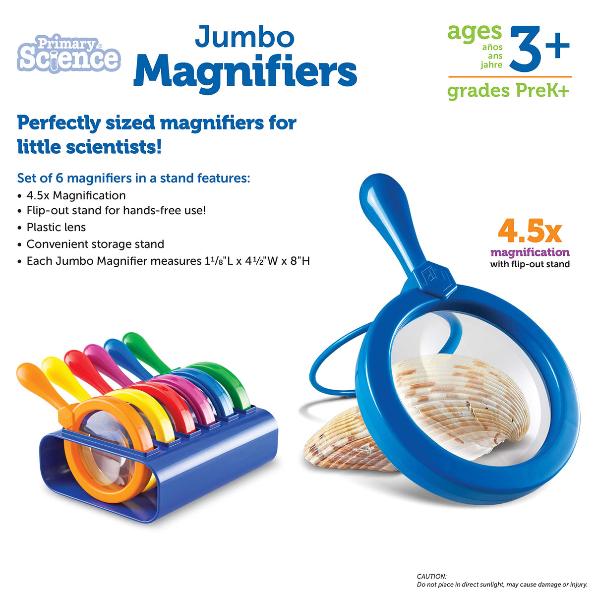 Jumbo Magnifiers with Stand 6 Pieces G90607