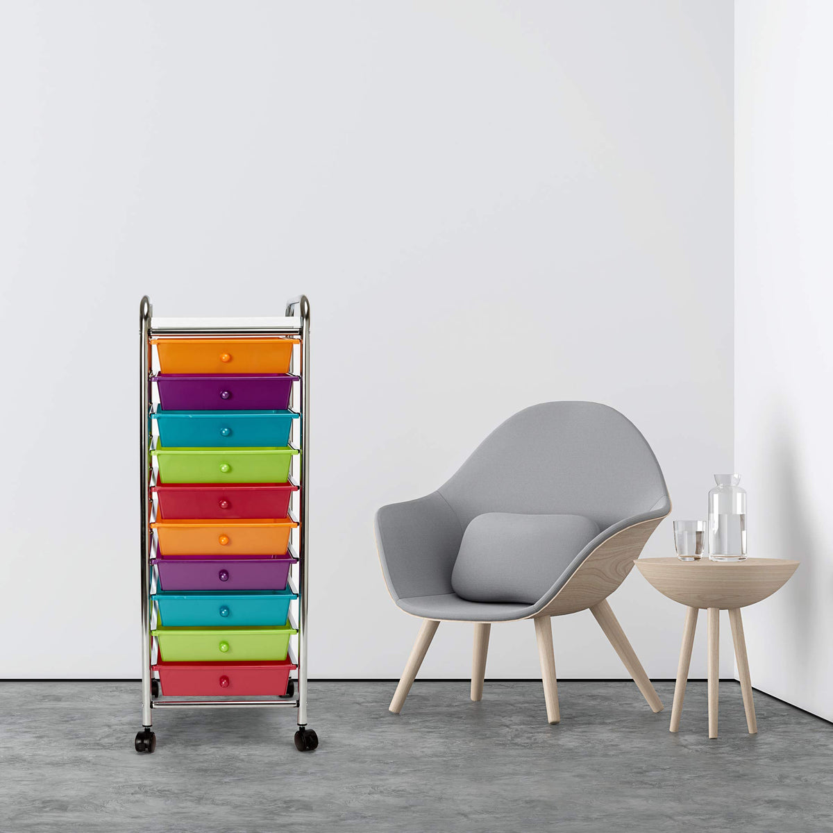 10 Drawer Rolling Storage Cart M390