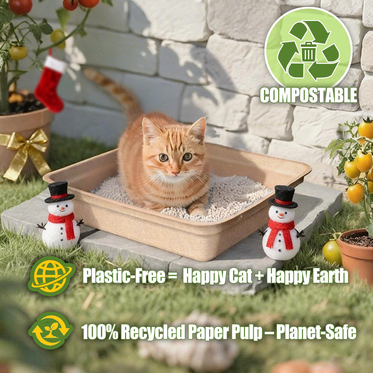 Disposable Litter Box for Cats Large 2/4/6/8-Pack 17.5X 13.5in Leak-Proof S280