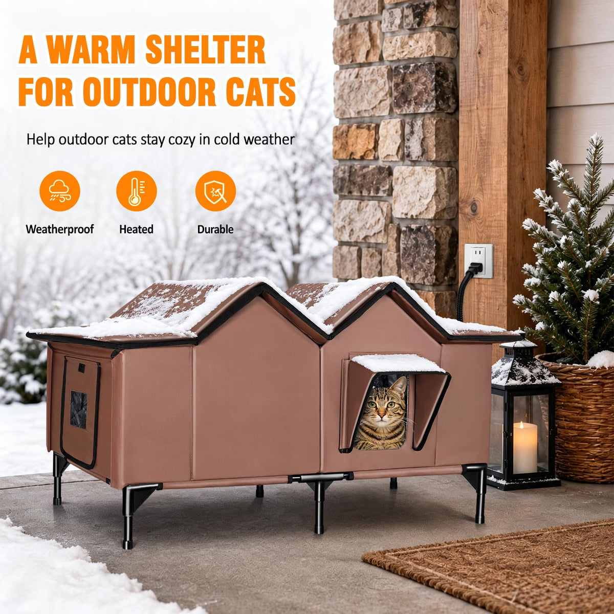 Weatherproof Heated Cat House F86876