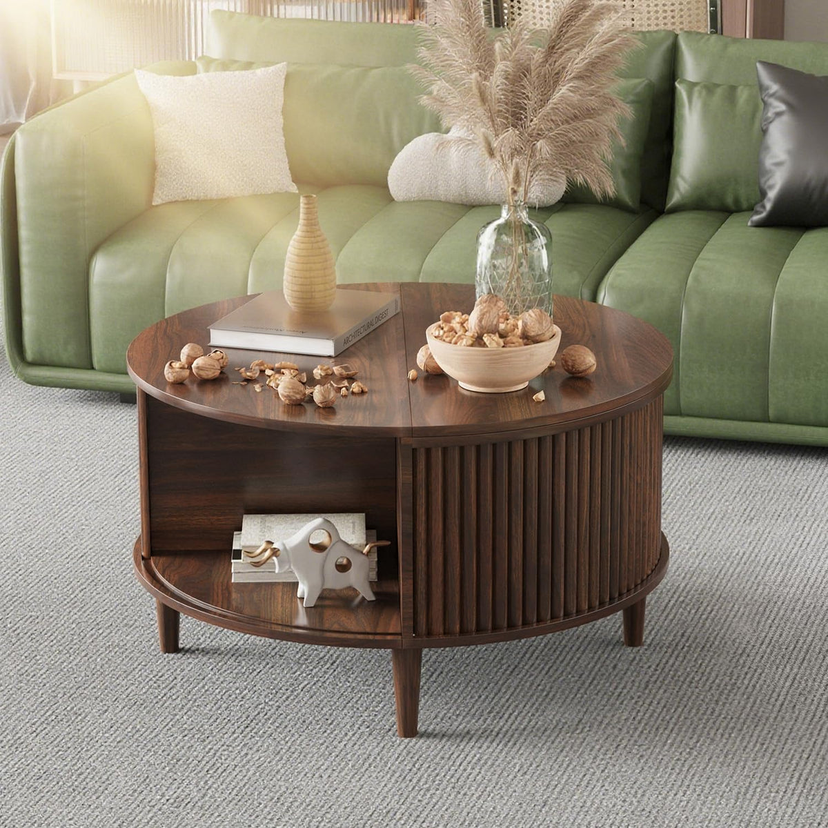 Round Lift Top Coffee Table with Storage C93942