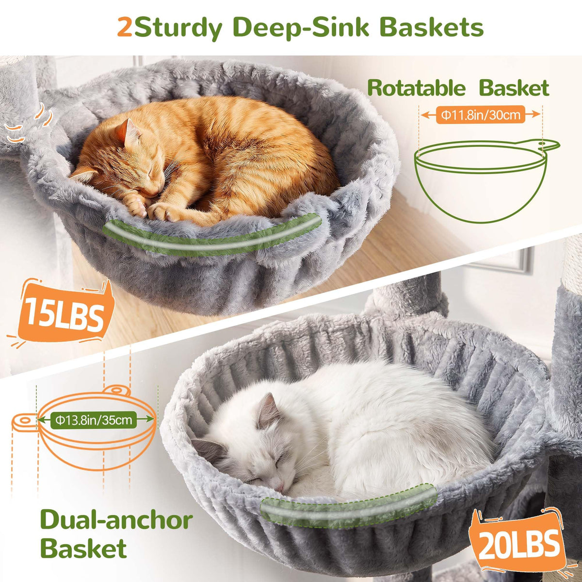 70 inch Light Grey Cat Tree Condos U786571