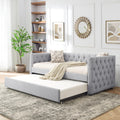 Linen Upholstered Twin Size Daybed with Trundle F850661
