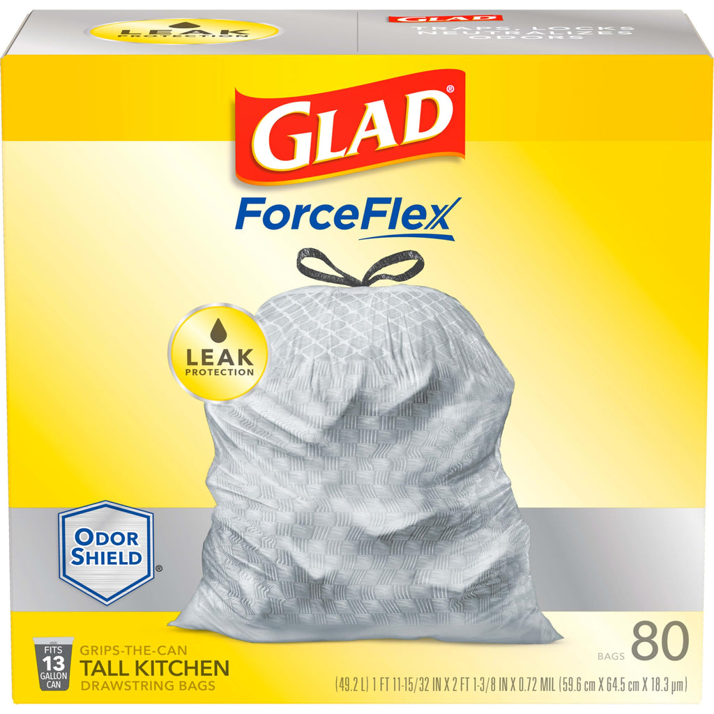 13 Gallon Unscented Tall Kitchen Drawstring Trash Bags 76 Count Q176