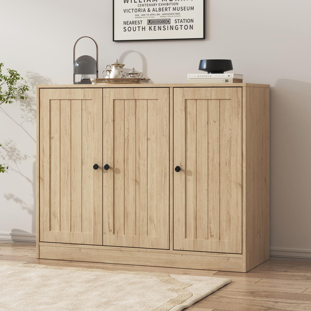 Buffet Cabinet with 3 Doors and Adjustable Shelf C7291