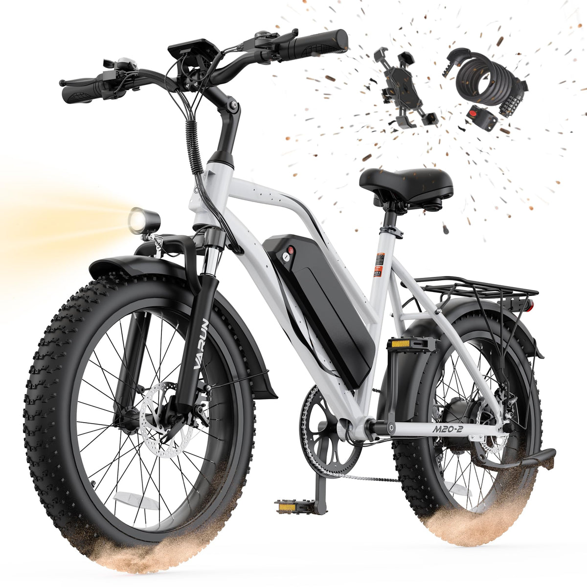 1000W Peak Motor 60+ Miles Fat Tire Electric Bike with 48V 13Ah Removable Battery V7793