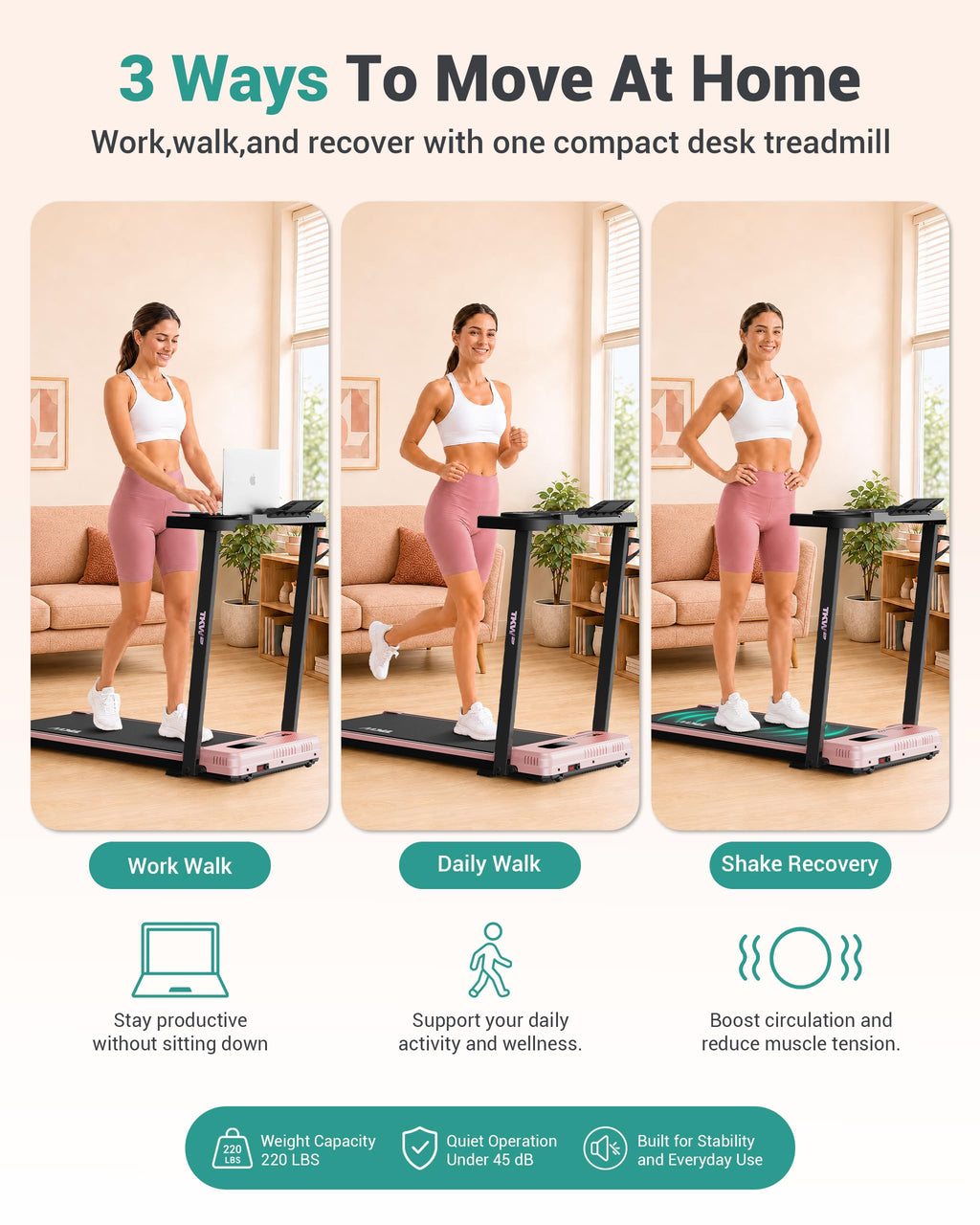 Walking Pad with Vibration Plates and Incline L81217