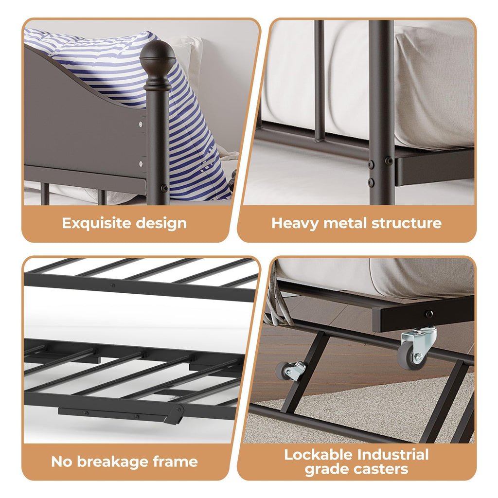 Black Daybed with Pop Up Trundle R5522
