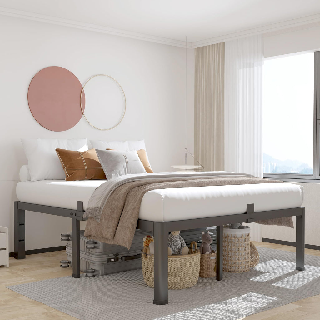 18 Inch Queen Bed Frame with Rounded Corner V157