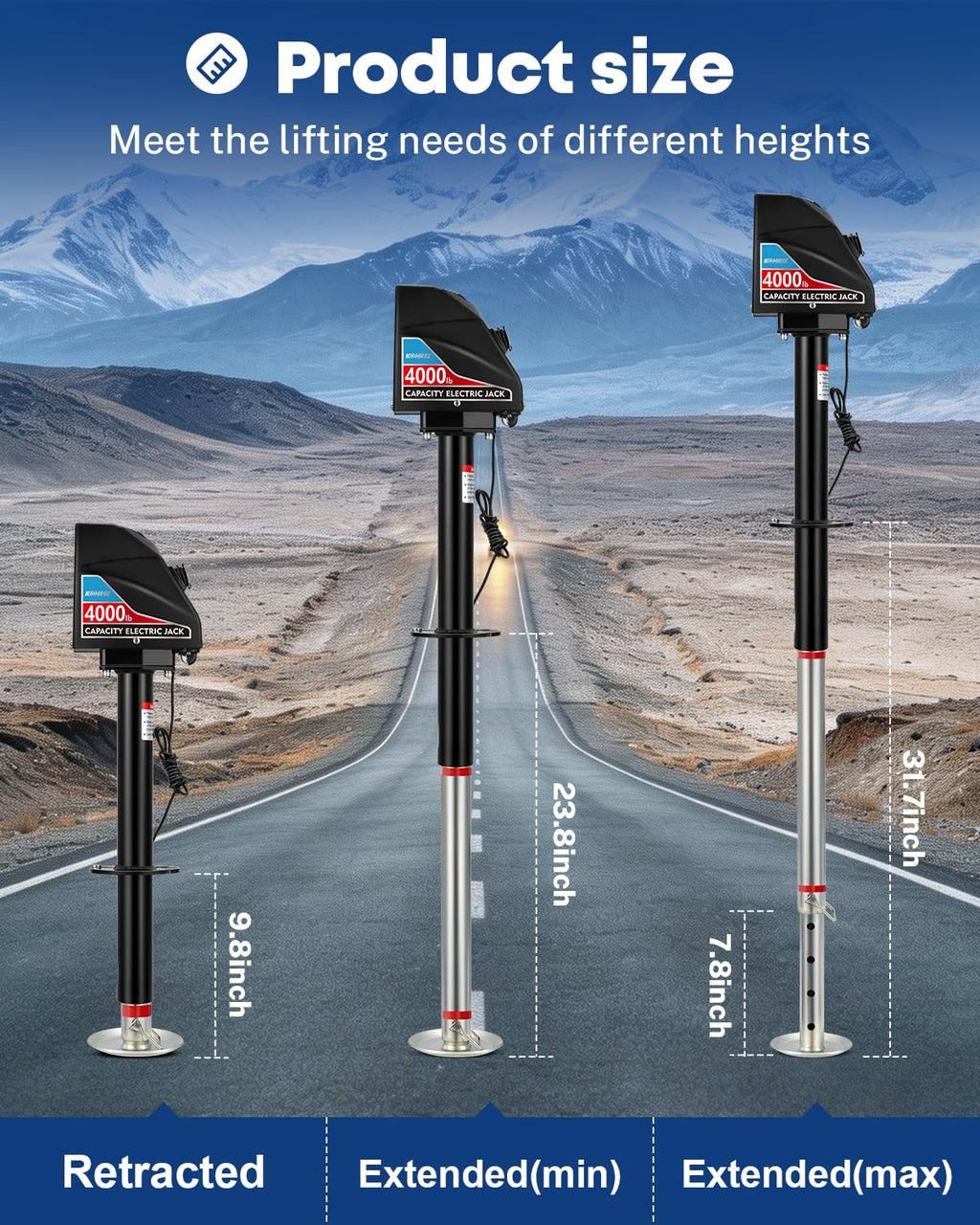 Electric Trailer Jack 4000lbs A-Frame Z1605