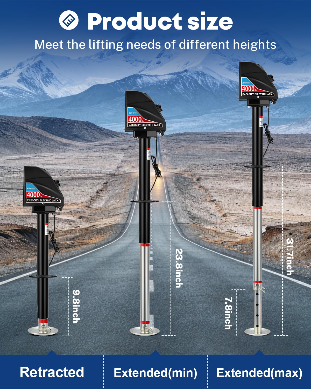Electric Trailer Jack 4000lbs A-Frame Z1605