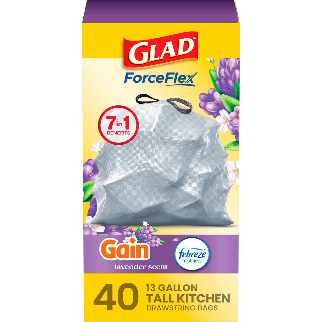 13 Gallon Lavender Tall Kitchen Trash Bags 40 Count Z35285