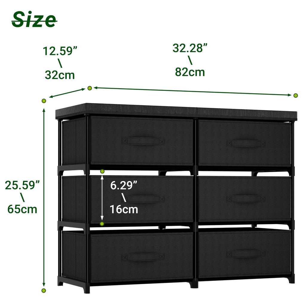 6 Drawer Fabric Dresser Storage Tower Y68766