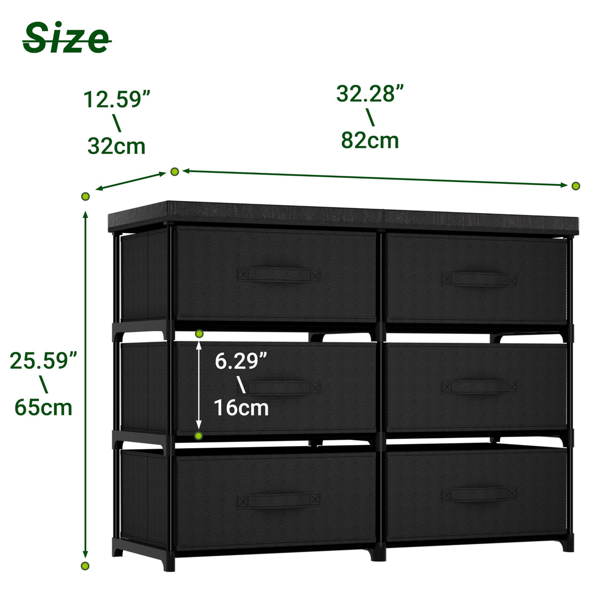 6 Drawer Fabric Dresser Storage Tower Y68766