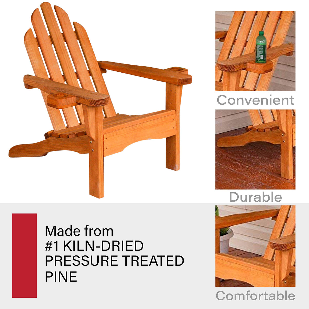 Heavy Duty Adirondack Chair with Cup Holders N401759